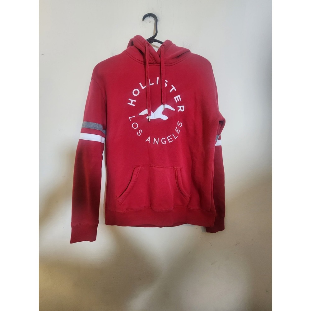 Hollister Size Small Red Embroidered Spellout Surfer Preppy Mall Med Hoodie‎ Y2K